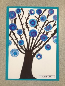 Prep abstract blue tree